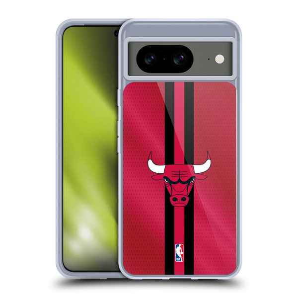 NBA Chicago Bulls Stripes Soft Gel Case for Google Pixel 8