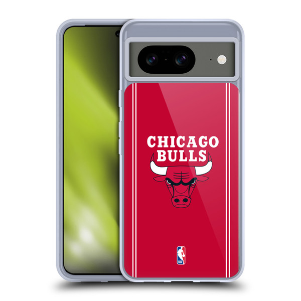 NBA Chicago Bulls Logo Red Design Soft Gel Case for Google Pixel 8