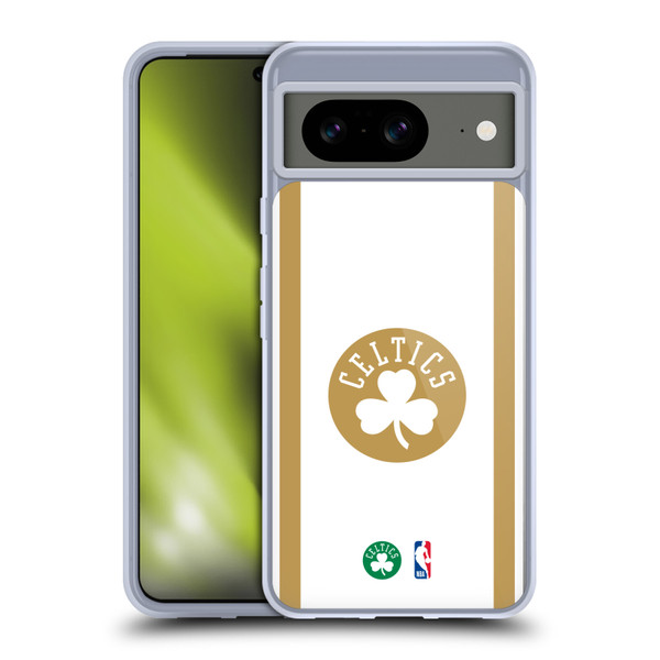 NBA Boston Celtics Logo White Gold Design Soft Gel Case for Google Pixel 8