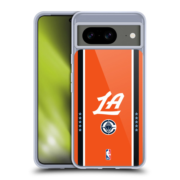 NBA Los Angeles Clippers Logo Orange Design Soft Gel Case for Google Pixel 8