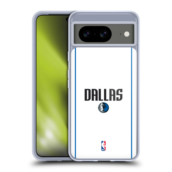 NBA Dallas Mavericks Logo White Design Soft Gel Case for Google Pixel 8
