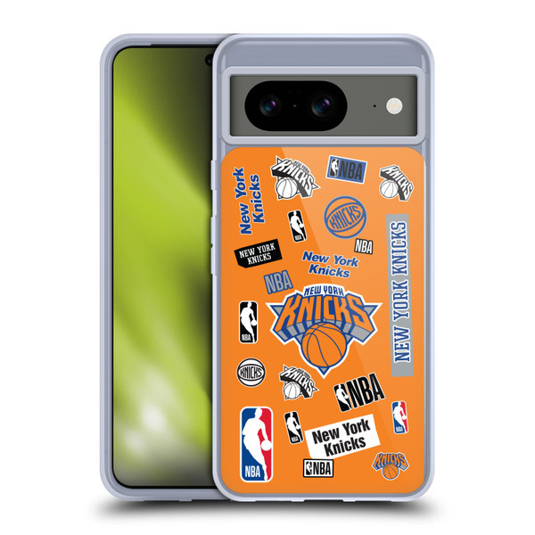 NBA New York Knicks Sticker Collage Soft Gel Case for Google Pixel 8