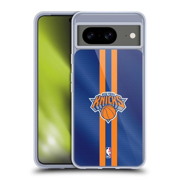 NBA New York Knicks Stripes Soft Gel Case for Google Pixel 8