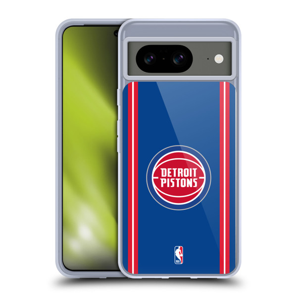 NBA Detroit Pistons Logo Blue Design Soft Gel Case for Google Pixel 8