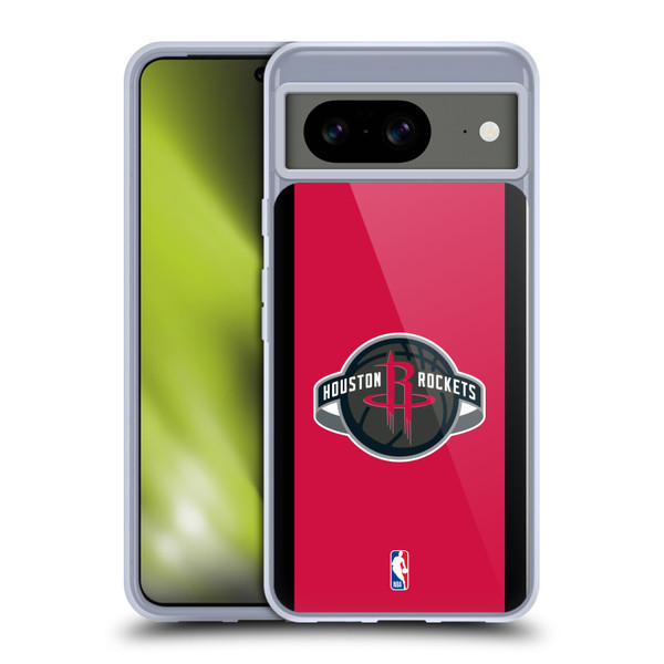NBA Houston Rockets Logo Red Design Soft Gel Case for Google Pixel 8