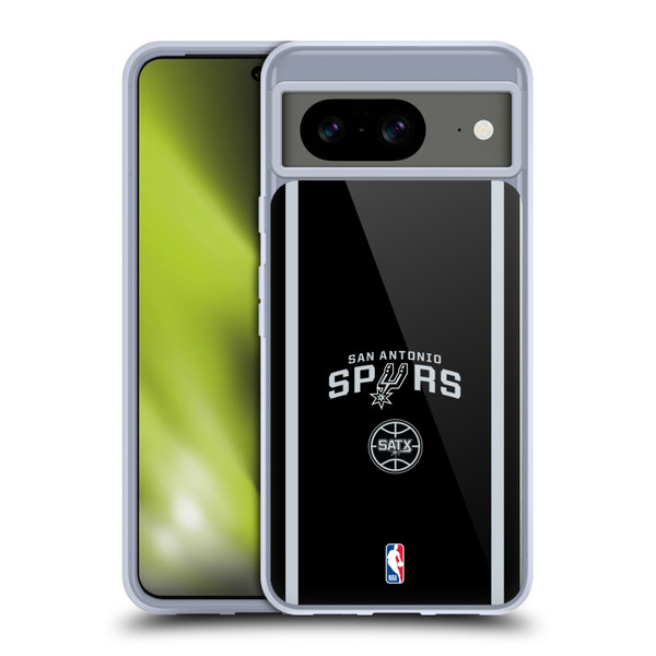 NBA San Antonio Spurs Logo Black Design Soft Gel Case for Google Pixel 8