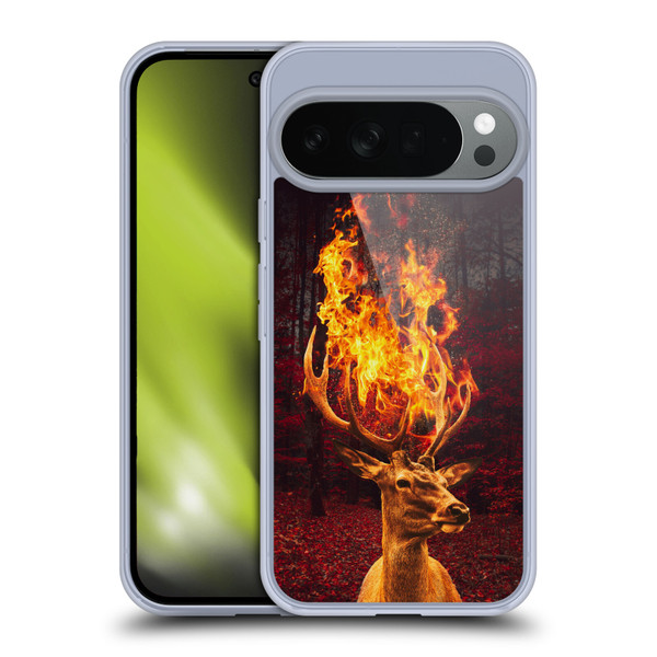 Dave Loblaw Animals Fire Deer Forest Soft Gel Case for Google Pixel 10
