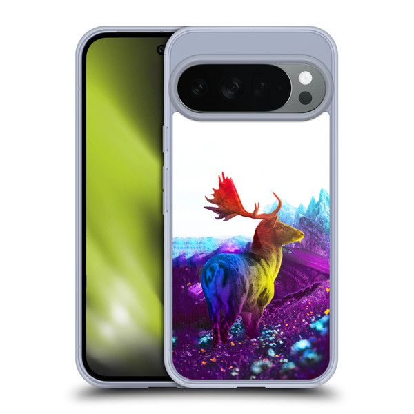Dave Loblaw Animals Purple Mountain Deer Soft Gel Case for Google Pixel 10