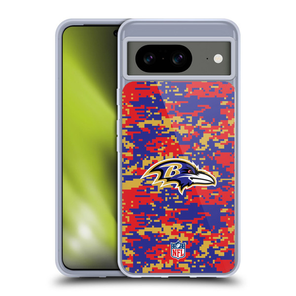 NFL Baltimore Ravens Graphics Digital Camouflage Soft Gel Case for Google Pixel 8