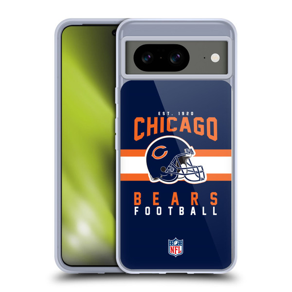 NFL Chicago Bears Graphics Helmet Typography Soft Gel Case for Google Pixel 8