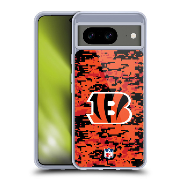 NFL Cincinnati Bengals Graphics Digital Camouflage Soft Gel Case for Google Pixel 8