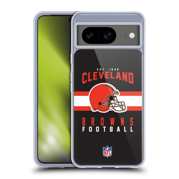 NFL Cleveland Browns Graphics Helmet Typography Soft Gel Case for Google Pixel 8