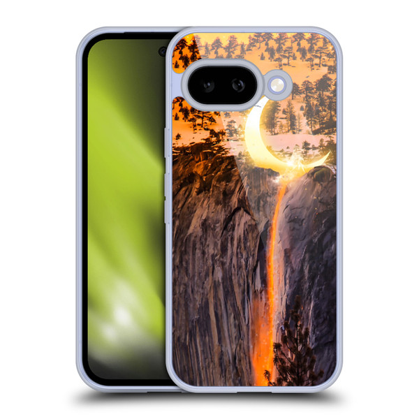Dave Loblaw Sci-Fi And Surreal Fire Canyon Moon Soft Gel Case for Google Pixel 9A