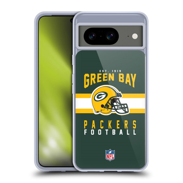 NFL Green Bay Packers Graphics Helmet Typography Soft Gel Case for Google Pixel 8