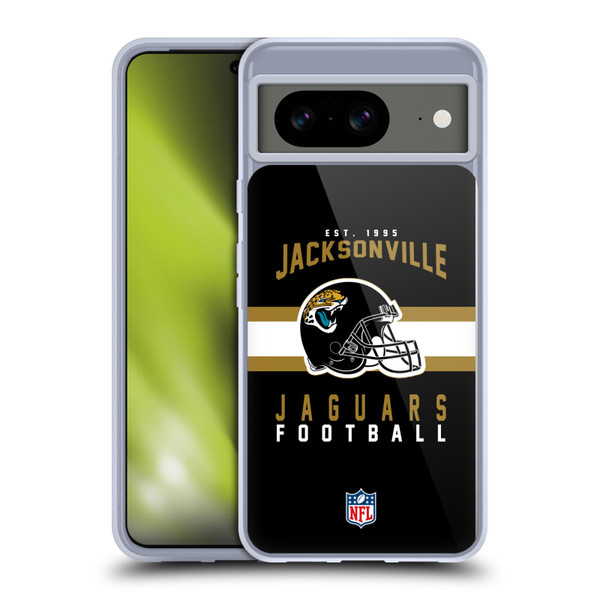 NFL Jacksonville Jaguars Graphics Helmet Typography Soft Gel Case for Google Pixel 8
