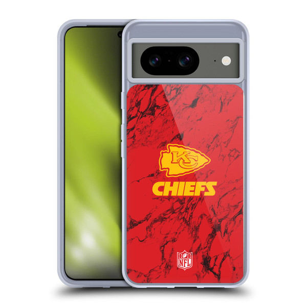 NFL Kansas City Chiefs Graphics Coloured Marble Soft Gel Case for Google Pixel 8