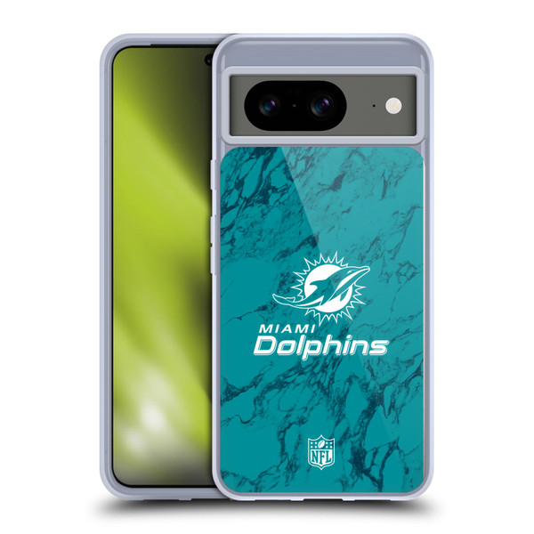 NFL Miami Dolphins Graphics Coloured Marble Soft Gel Case for Google Pixel 8