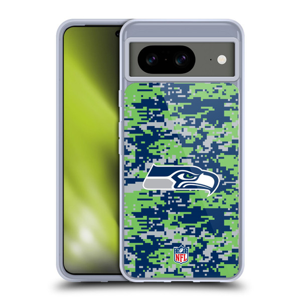 NFL Seattle Seahawks Graphics Digital Camouflage Soft Gel Case for Google Pixel 8