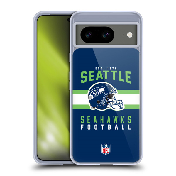 NFL Seattle Seahawks Graphics Helmet Typography Soft Gel Case for Google Pixel 8