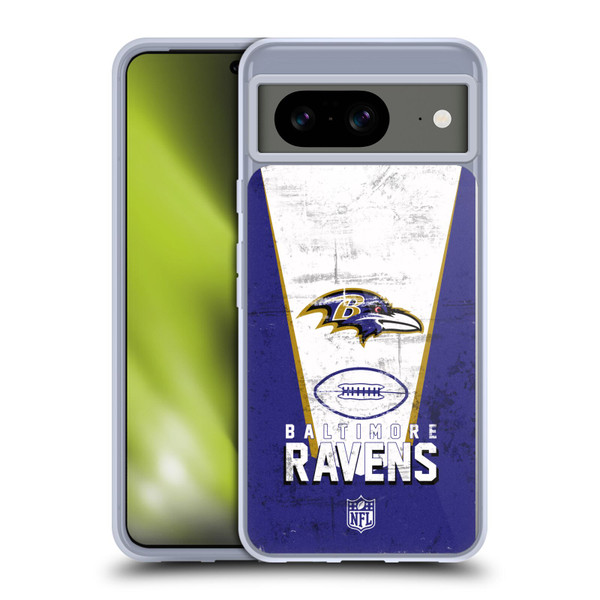 NFL Baltimore Ravens Logo Art Banner Soft Gel Case for Google Pixel 8
