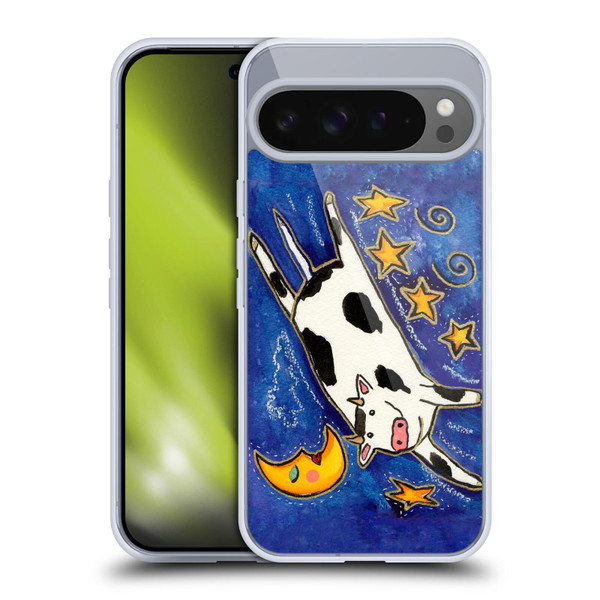 Wyanne Animals 2 Moon and Cow Soft Gel Case for Google Pixel 9 Pro XL