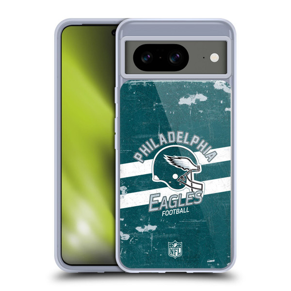 NFL Philadelphia Eagles Logo Art Helmet Distressed Soft Gel Case for Google Pixel 8