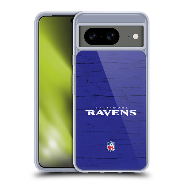 NFL Baltimore Ravens Logo Distressed Look Soft Gel Case for Google Pixel 8
