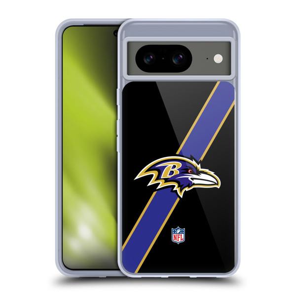 NFL Baltimore Ravens Logo Stripes Soft Gel Case for Google Pixel 8