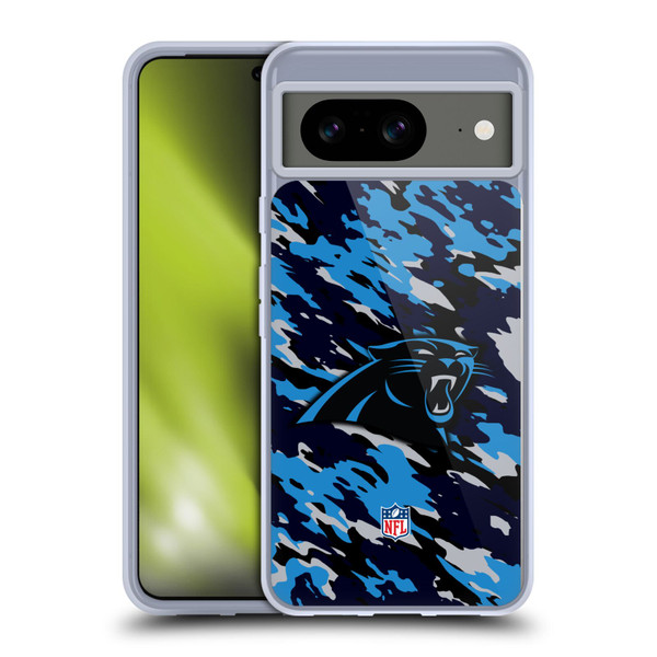 NFL Carolina Panthers Logo Camou Soft Gel Case for Google Pixel 8