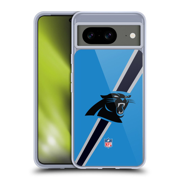 NFL Carolina Panthers Logo Stripes Soft Gel Case for Google Pixel 8