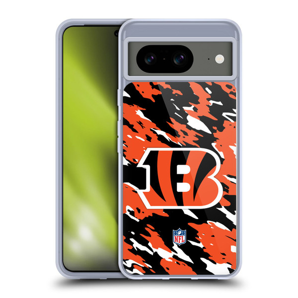 NFL Cincinnati Bengals Logo Camou Soft Gel Case for Google Pixel 8
