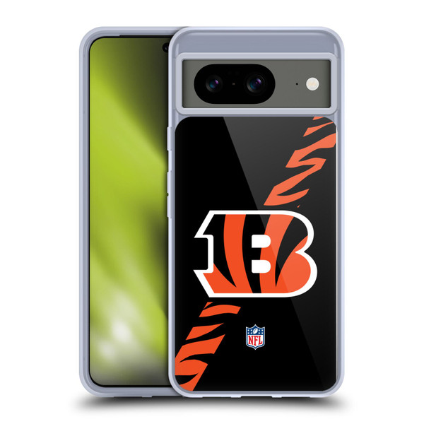 NFL Cincinnati Bengals Logo Stripes Soft Gel Case for Google Pixel 8