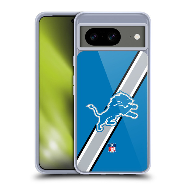 NFL Detroit Lions Logo Stripes Soft Gel Case for Google Pixel 8