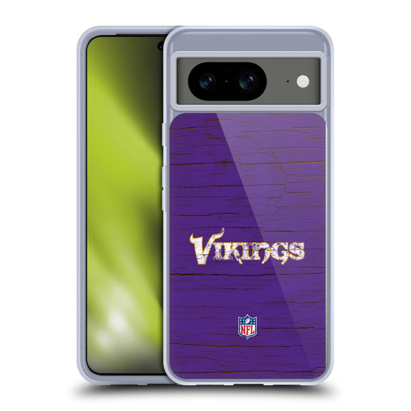 NFL Minnesota Vikings Logo Distressed Look Soft Gel Case for Google Pixel 8