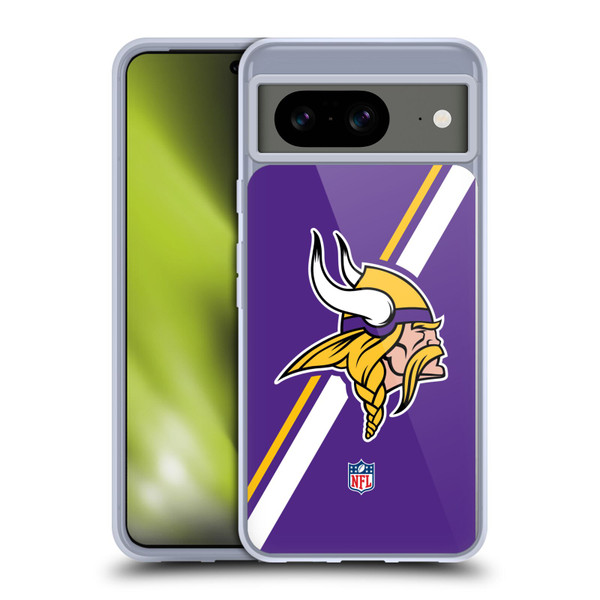 NFL Minnesota Vikings Logo Stripes Soft Gel Case for Google Pixel 8