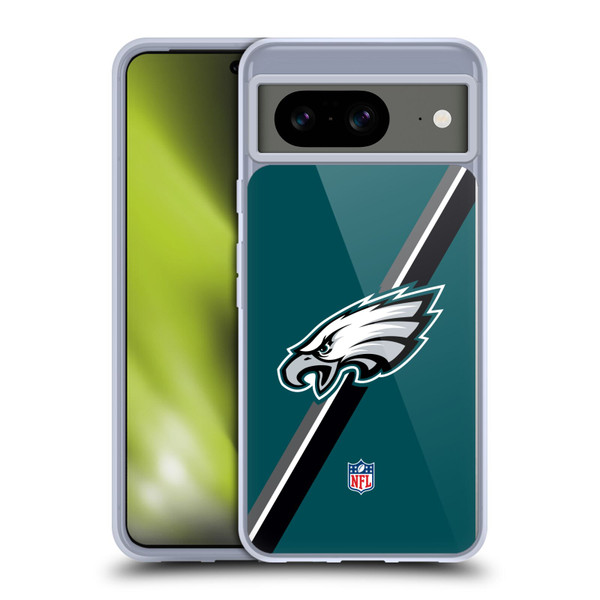 NFL Philadelphia Eagles Logo Stripes Soft Gel Case for Google Pixel 8
