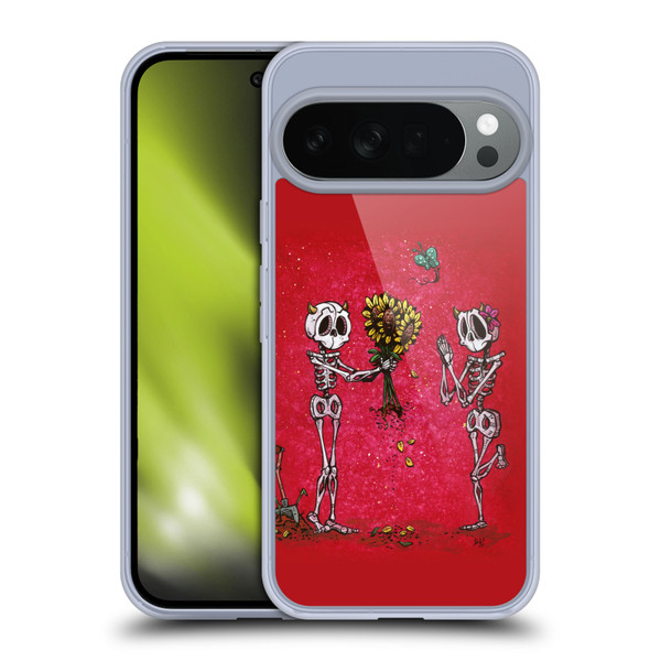 David Lozeau Skeleton Grunge Sunflower Soft Gel Case for Google Pixel 10