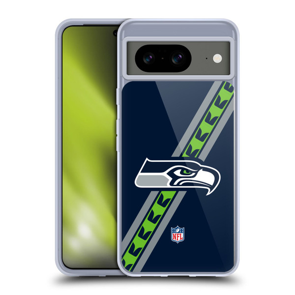NFL Seattle Seahawks Logo Stripes Soft Gel Case for Google Pixel 8