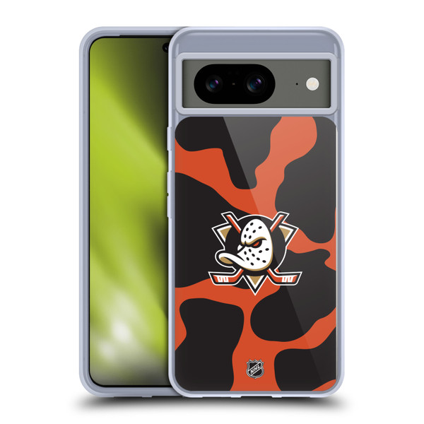 NHL Anaheim Ducks Cow Pattern Soft Gel Case for Google Pixel 8