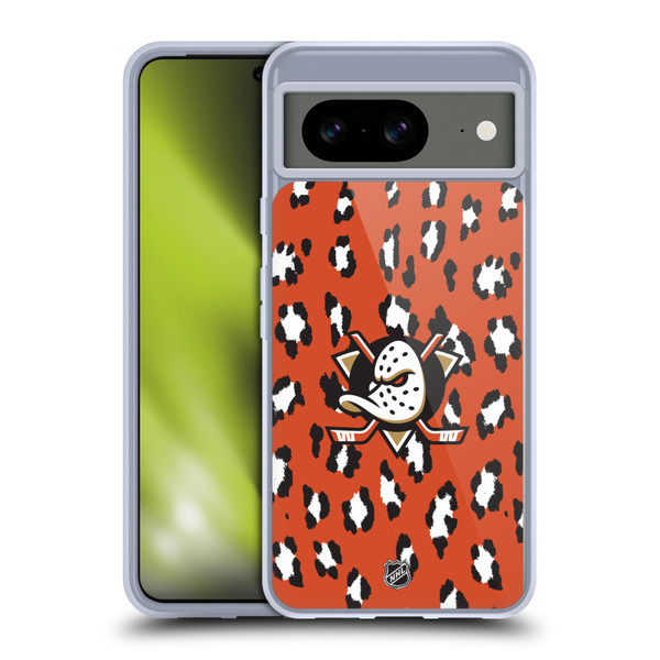 NHL Anaheim Ducks Leopard Pattern Soft Gel Case for Google Pixel 8