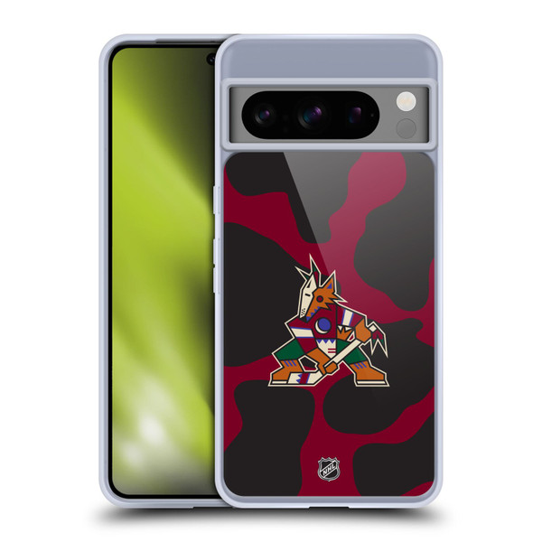 NHL Arizona Coyotes Cow Pattern Soft Gel Case for Google Pixel 8 Pro