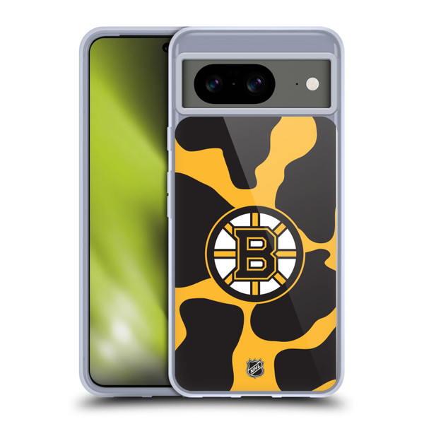 NHL Boston Bruins Cow Pattern Soft Gel Case for Google Pixel 8