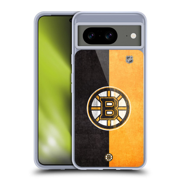 NHL Boston Bruins Half Distressed Soft Gel Case for Google Pixel 8