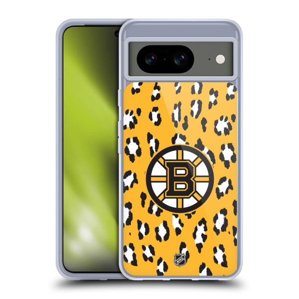 NHL Boston Bruins Leopard Pattern Soft Gel Case for Google Pixel 8