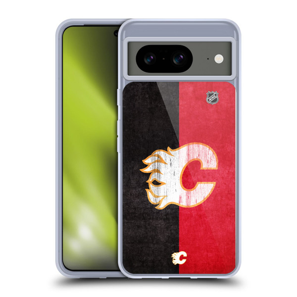 NHL Calgary Flames Half Distressed Soft Gel Case for Google Pixel 8