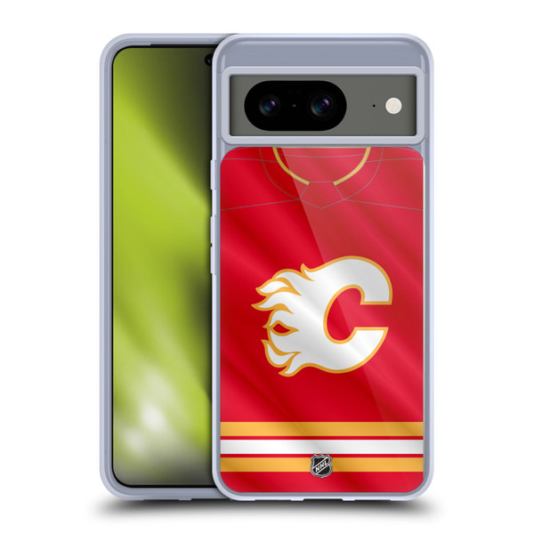 NHL Calgary Flames Jersey Soft Gel Case for Google Pixel 8