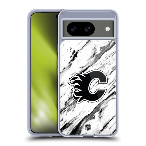 NHL Calgary Flames Marble Soft Gel Case for Google Pixel 8