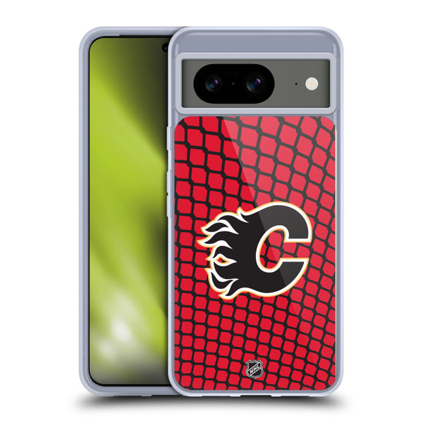 NHL Calgary Flames Net Pattern Soft Gel Case for Google Pixel 8