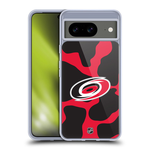 NHL Carolina Hurricanes Cow Pattern Soft Gel Case for Google Pixel 8