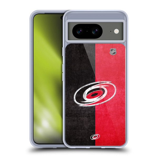 NHL Carolina Hurricanes Half Distressed Soft Gel Case for Google Pixel 8